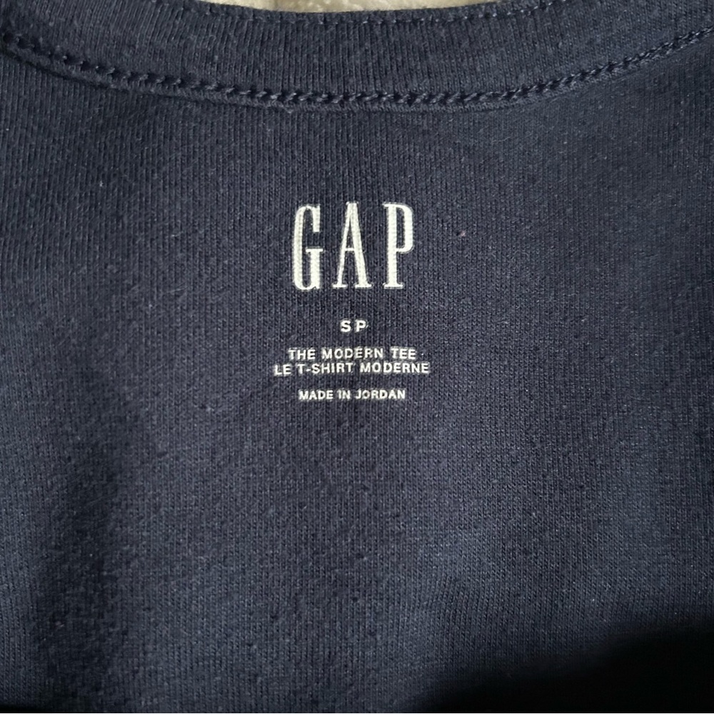 GAP Womens 3/4 Sleeve Navy Blue Shirt - Picture 6 of 8